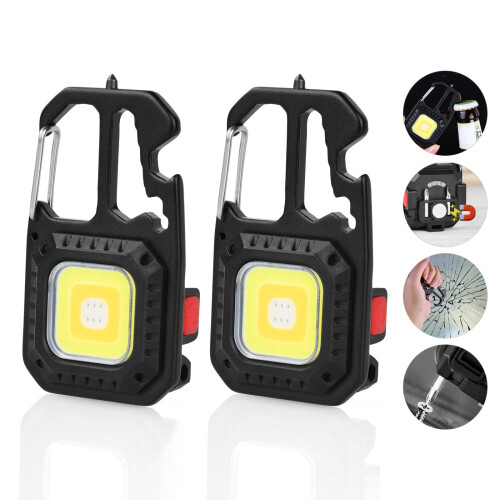 URAQT Upgraded LED Keychain Flashlight 1000 Lumens Mini LED COB Flashlight