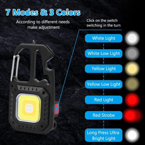 URAQT Upgraded LED Keychain Flashlight 1000 Lumens Mini LED COB Flashlight 1