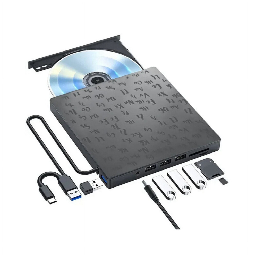 External Cd/Dvd Drive Burner Dvd Drive Player Optical Drive With Sd/Tf & Usb3.0 Slots Optical Drive For Pc Laptop 9027700913516