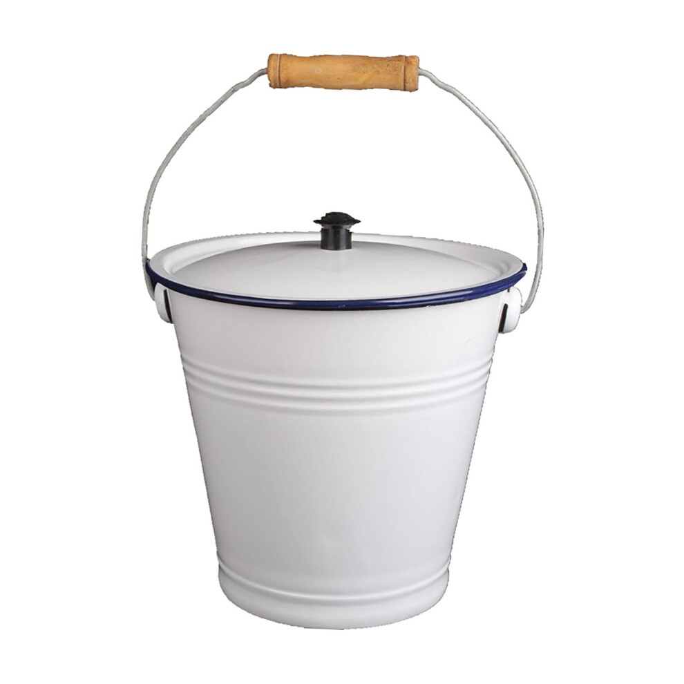 Tishita Enamel Bucket Food Bin Thick Wall Insulated Enamelware For Family Gatherings 4.5L 9422877763955