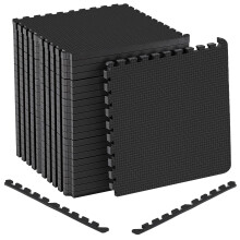 Durable EVA Gym Mats for Home NonSlip Foam Mats – 1 cm thick Interlocking Floor Mats for Gym Flooring and Garage Floor 10 Tiles 30x30 black 30x30 Pa