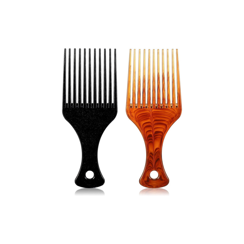 Unisex 2-Piece Afro Comb Antistatic Afro Hairbrush Afro Comb Wide-Toothed