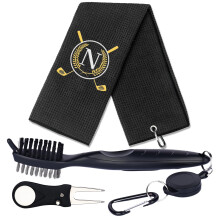 CGFN Golf Towel Gift SetGolf Gifts for Men WomenGolf Club Cleaner Brush Divot Repair Tool Microfiber Golf Towels with Embroidered MonogrammedGolf Ac