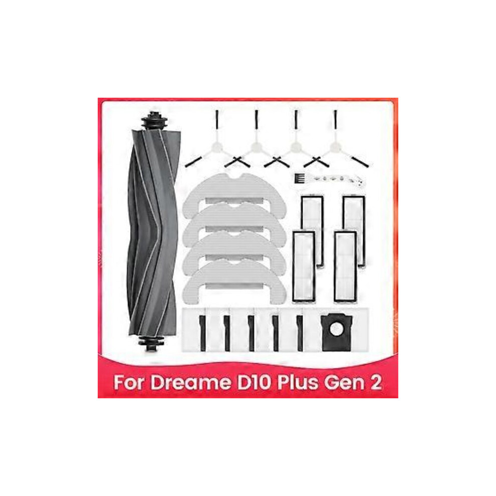 Replacement Accessories for Dreame D10 Plus Gen 2 Robot Vacuum Cleaner Main Brush Side Brush Hepa Filter Mop Cloth