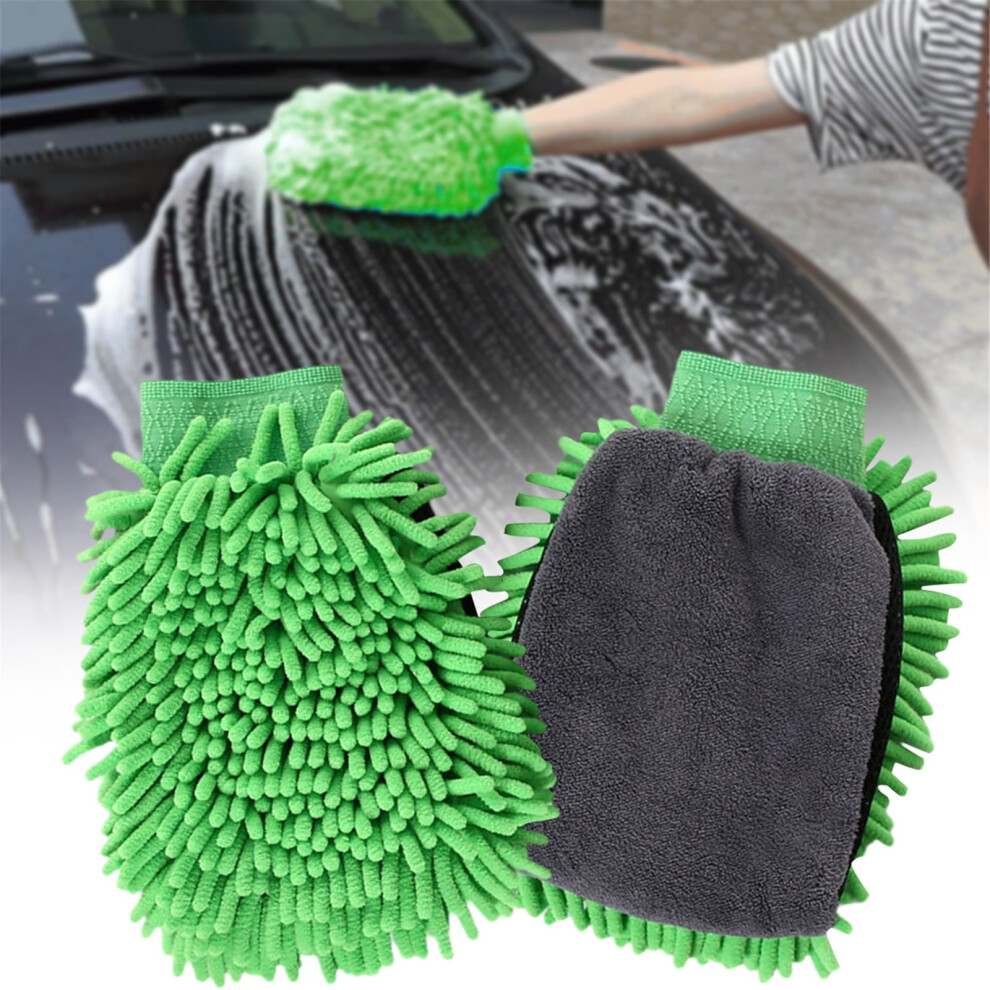 Visaly Car Wash Kit 2Pcs Microfiber Sponge & Tire Brush, Compatible With Car Interior Cleaning, Wheel Detailing Set, Guy Gifts 9422877766925