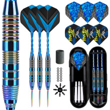Trecynd Darts Metal Tip Set 3 Aluminum Shaft Metal Dart Set Professional Darts Steel Tip Sets Extra Dart Flights 3 Replace Plastic Shafts Beginner