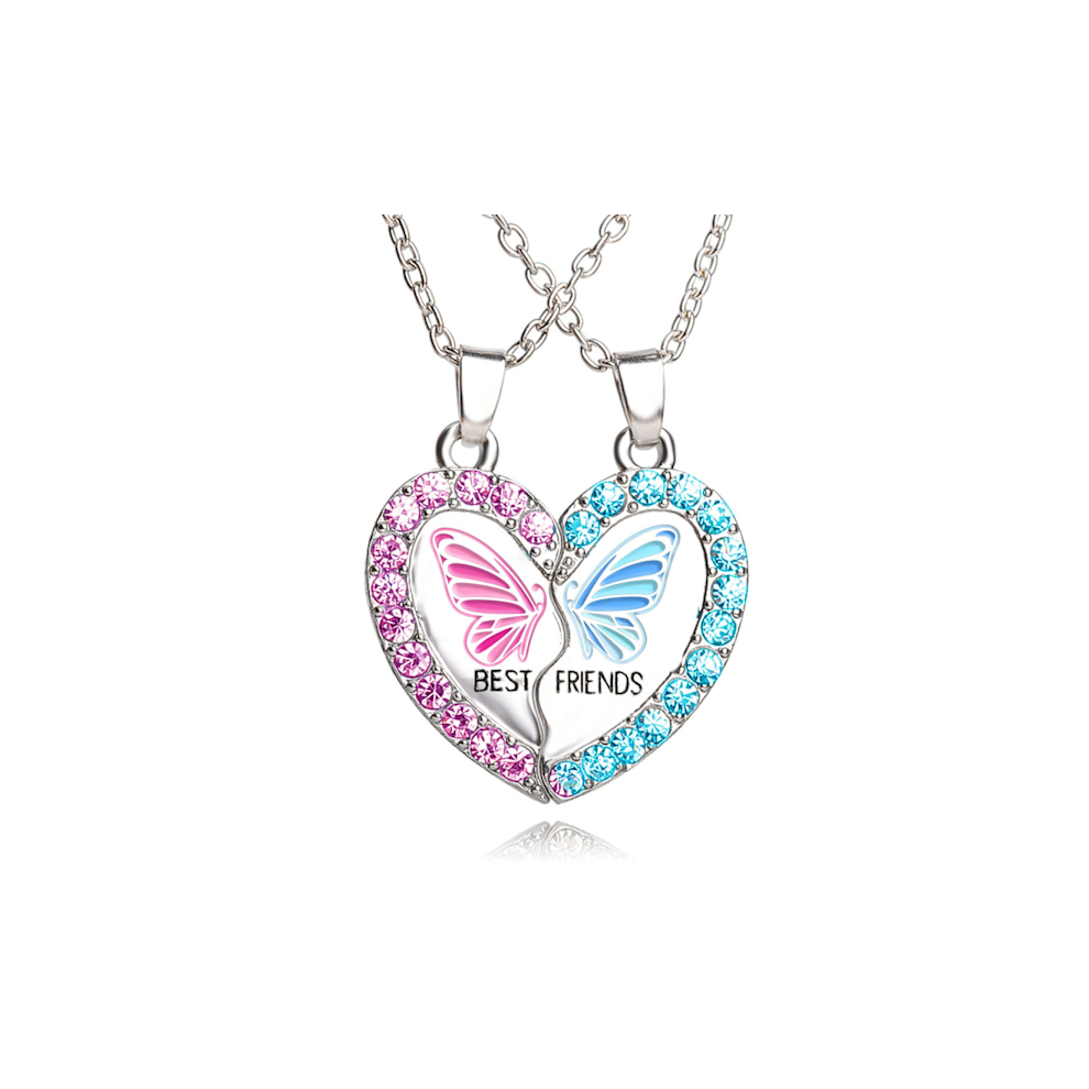 Inf Heart Puzzle Necklace Friendship Necklace 2-Pack Silver 9422877767045