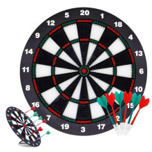 Kids Dart Board Set 16 Inch Safety Soft Dartboard with 6 Rubber Darts Set K
