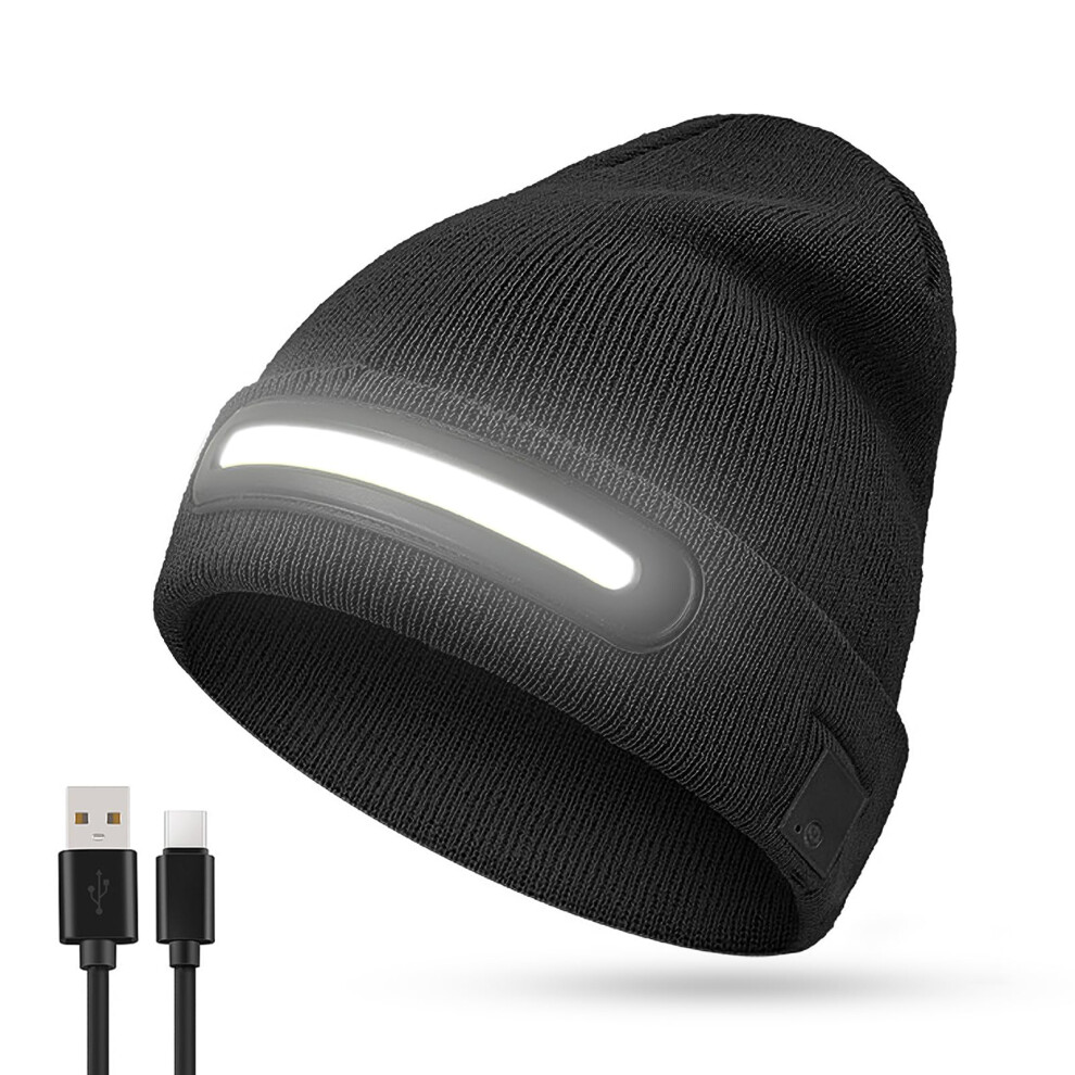 Lxtros Led Beanie Hat With Light Builtin Rechargeable Super Bright 230Wide Beam H