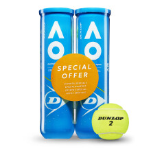 DUNLOP Tennis Ball Australian Open for Clay Hard Court and Grass 2x4 BiPet