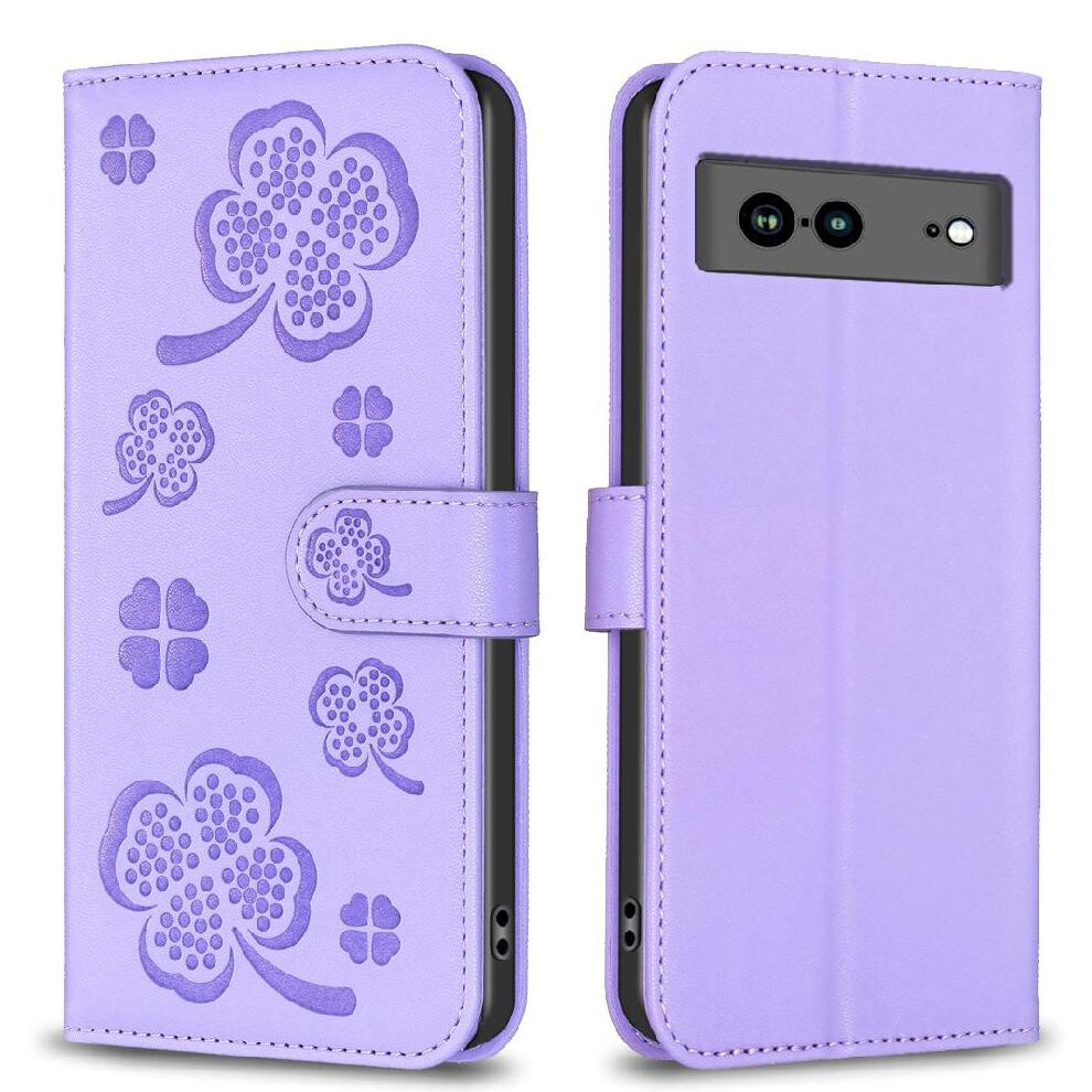 Flip Case For Google Pixel 7A Pu Leather Card Slots Holder Kickstand Wallet Multi-Color Clover Flower 9422877265718