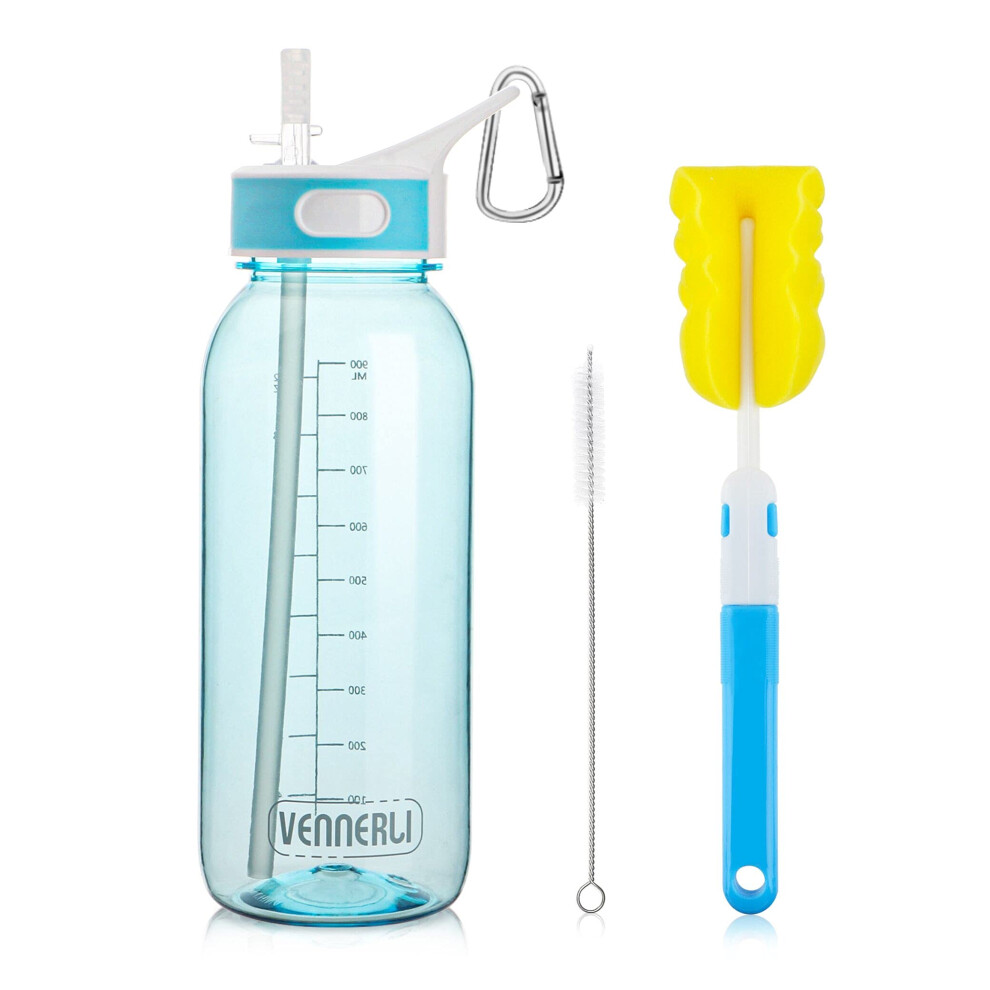 Vennerli Sports Water Bottle With Straw 1Litre Leakproof Durable Tritan Bpa