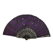 Lace Hand Flower Silk Fan, Compatible with Wedding Party Dance Decor, Folding Chinese Fan for Bedroom, Clip Fan for Dorm, Treadmill