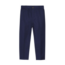 FAMTKT Boys' Flat Suit Dress Pant, Straight Leg Fit & Hemmed Bottom, Belt Loops & Functional Front Pockets, Boys Uniform Pants( 2-3 Years, Navy )