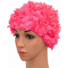 Lace Vintage Swim Cap Floral Petal Retro Style Bathing Cap for Women