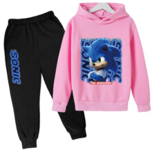 Kids Teens Sonic The Hedgehog Hoodie Pullover tracksuit pink pink pink 13-14 years old/160cm