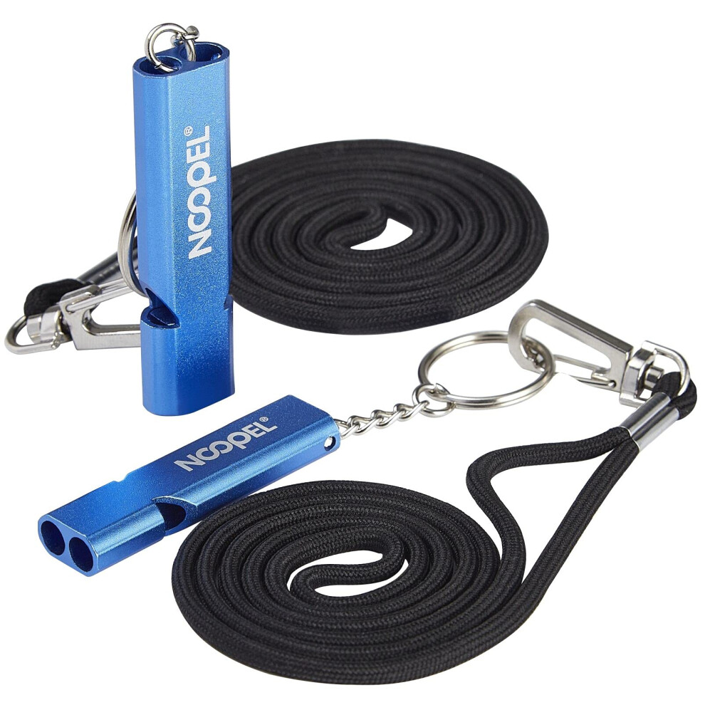 Noopel Emergency Survival Whistle Double Tubes Safety Whistles 2 Pack With