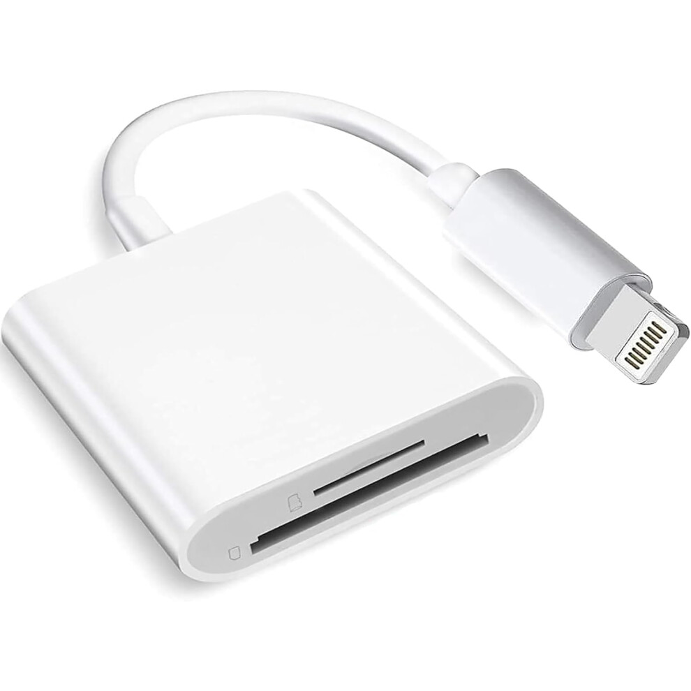 2025 Latest Mfi Certified Lightning To Sd Card Reader, Dual Slot For Compatible With Iphone And Compatible With Ipad 9399596992181