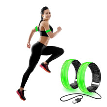 2-Pack Rechargeable LED Bracelet – High Visibility Running Light Green