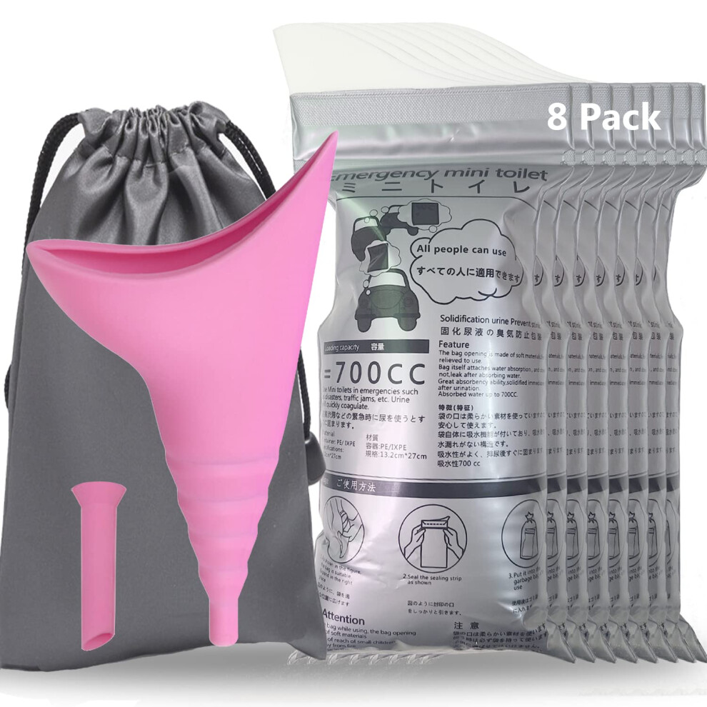 Alled 8 Pack Disposable Urine Bags With Female Urination Devicepee Urine Ba
