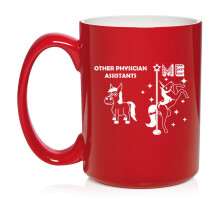 Physician Assistant Superstar Unicorn Funny Ceramic Coffee Mug Tea Cup Gift for Her, Him, Friend, Coworker, Wife, Husband (15oz Red)
