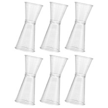 Measuring Cup Shot Glass Bar Jigger 6 Pcs Plastic Double-ended Cocktail Milk Tea Supplies Clear Cups