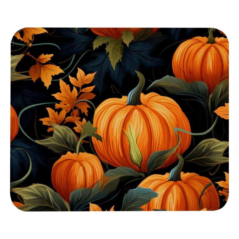 Thanksgiving Pumpkin Leaves H Mouse Pad 8.3''X9.8'', Non-Slip Rubber Base, Compatible With Laptop, Computer, Gaming, Writing, School, Office 9085618223097