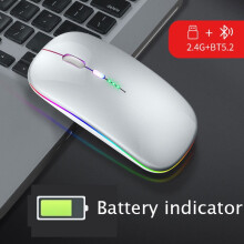 5.0 Wireless With USB Rechargeable RGB Mouse BT5.2 For Laptop Computer PC Macbook Gaming Mouse 2.4GHz 1600DPI