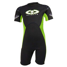 TWF Childs 3mm CIC Titanium Shortie wetsuit BlackLime Age 1415