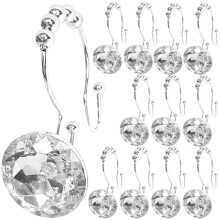 Crystal Curtain Rod 12 Pcs Hook Delicate Hanger Jewelry Boxes Shower Hooks Decorative