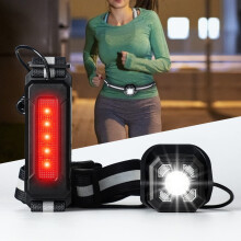 West Biking Running Light for Runners Chest LED Lamp Run Light IPX5 Waterproof 500 Lumens Super Bright LED Waist Lamp USB Rechargeable 3 Modes Run