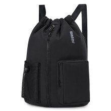 WANDF Drawstring Backpack Sports Gym Bag with Shoes Compartment WaterResist