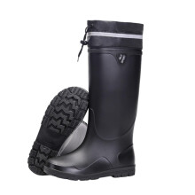 Men's Waterproof Rubber Fishing Boots Knee NonSlip PVC Rain Work Shoes for Gardening Boating 9.5 Black