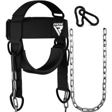 RDX Neck Harness Weight Lifting Training Head Harness Exerciser 4MM Padded Neck Builder 90CM Long Adjustable Steel Chain Gym Boxing Strength Resista