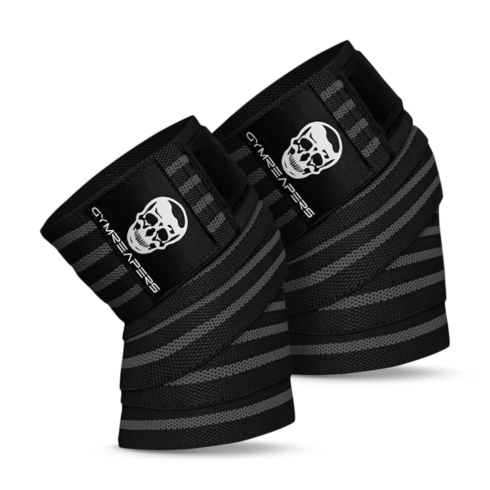 Gymreapers Knee Wraps Pair With Strap For Squats Weightlifting Powerlifting Leg Press And Cross Training Flexible 72 Knee Wraps For Squatting For