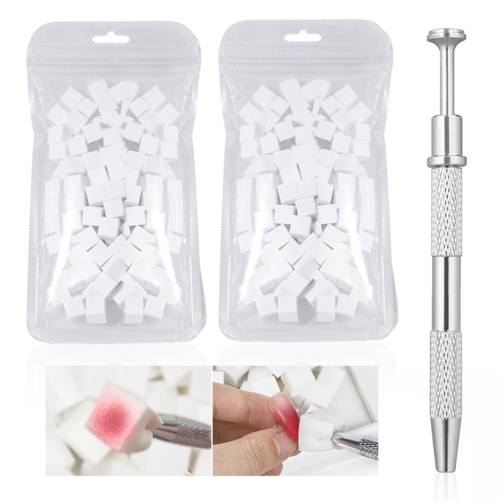 Ombre Nail Sponges 200pcs with 4 Claw Metal Grabber for Smooth Gradient Manicure Nail Art