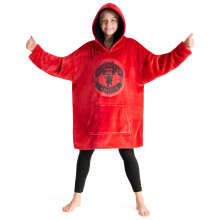 Manchester United FC Boys Oversized Fleece Hoodie Hooded Poncho Cosy Lounge