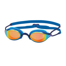 Zoggs Fusion Air Swimming Goggles Adult Titanium Mirror Smoke Lens NavyBlue Women Men AirFilled Cushion Comfort Fit AntiFog UV Protection Wide Visio