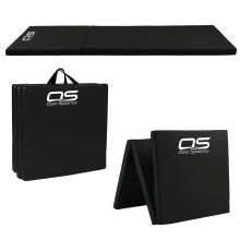 OZE SPORTS Gymnastic Tumble Exercise Mat – Non Slip PU Leather Surface High Density Polyether Rebound inner Material 6FT Long Tri Folding Crash Wit