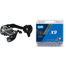 Shimano Acera RDM370 Altus SGS Rear Derailleur Black 9 Speed KMC Unisexs