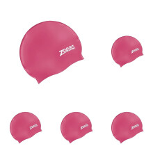 Zoggs Unisex Silicone Swimming Cap Pink One Size UK Pack of 5