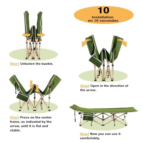 OVERMONT Oversized Folding Camping Bed for Adults75  28 Extra Wide2400D Oxf 2