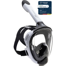 CRESSI Java Full Face Mask WhiteBlack LXLFull Face Snorkel Mask Ultra Clear Anti Fog Lens 100 Silicone Snorkel Dry with Safety Valves WhiteBlack LXL