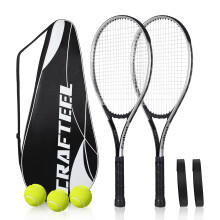 27 Tennis Rackets Set of 2 Family Beginner 27 Inch Tennis Racket Set for Ou