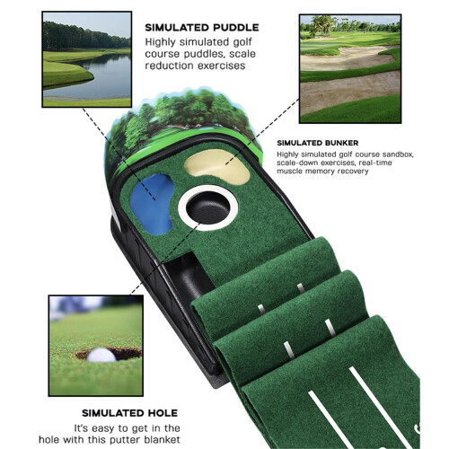 Golf Putting Mat Set width 1128cm x Length 108275cm with Return Track Indoo 1