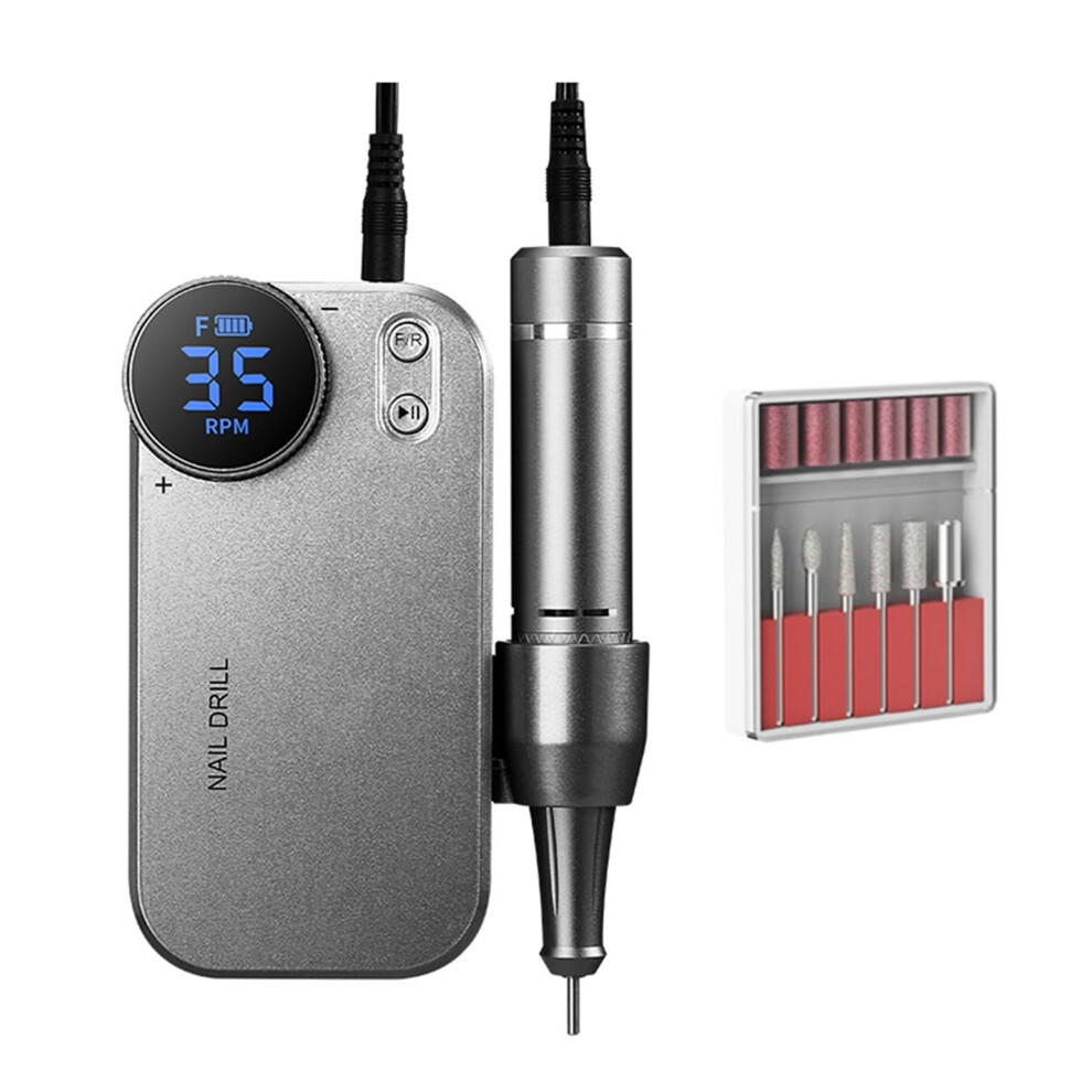 Light 35000Rpm Professional Electric Nail Drill With Bits, Rechargeable Low Noise Manicure Pedicure Tool