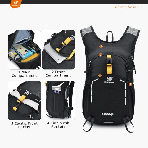 SKYSPER Small Hiking Backpack  25L Travel Rucksack Lightweight Daypack with 1