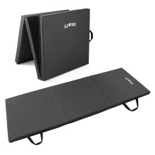 Lions Gymnastic Mat 50MM Thick Tri Folding Yoga Exercise Gym Play Fitness Floor Matt 180x60cm Black