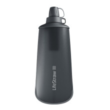 LifeStraw Peak Series Collapsible Squeeze Bottle Water Filter System – 650ml for Trail Running Through Hiking Travel Cycling and Fishing Dark Mount