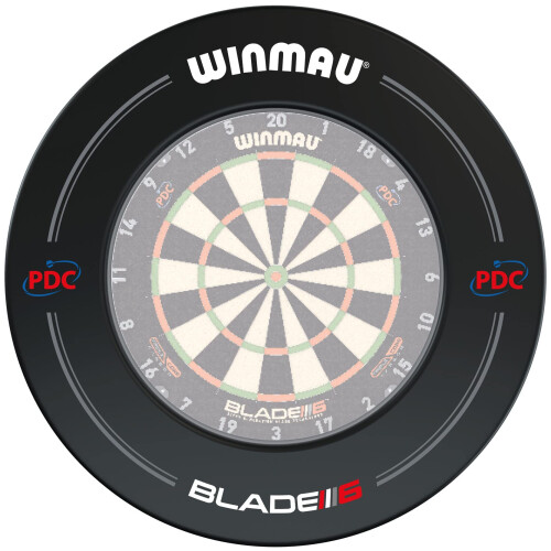 winmau WINMAU PDC Printed Dart Board Surround Ring  Black  Durable Backboard Wall